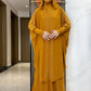 New Two Piece Set Solid Jilbab Prayer Muslim Abaya Set Women Prayer Garment Dress Hijab Long Khimar Skirt Sets Islamic Ramadan
