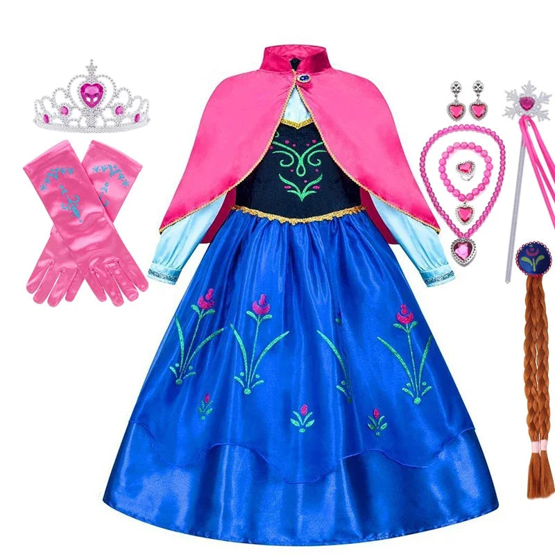 Girls Princess Dress Kids Birthday Cosplay Cinderella Snow White Aurora Rapunzel Halloween Costume Children Party Dresses