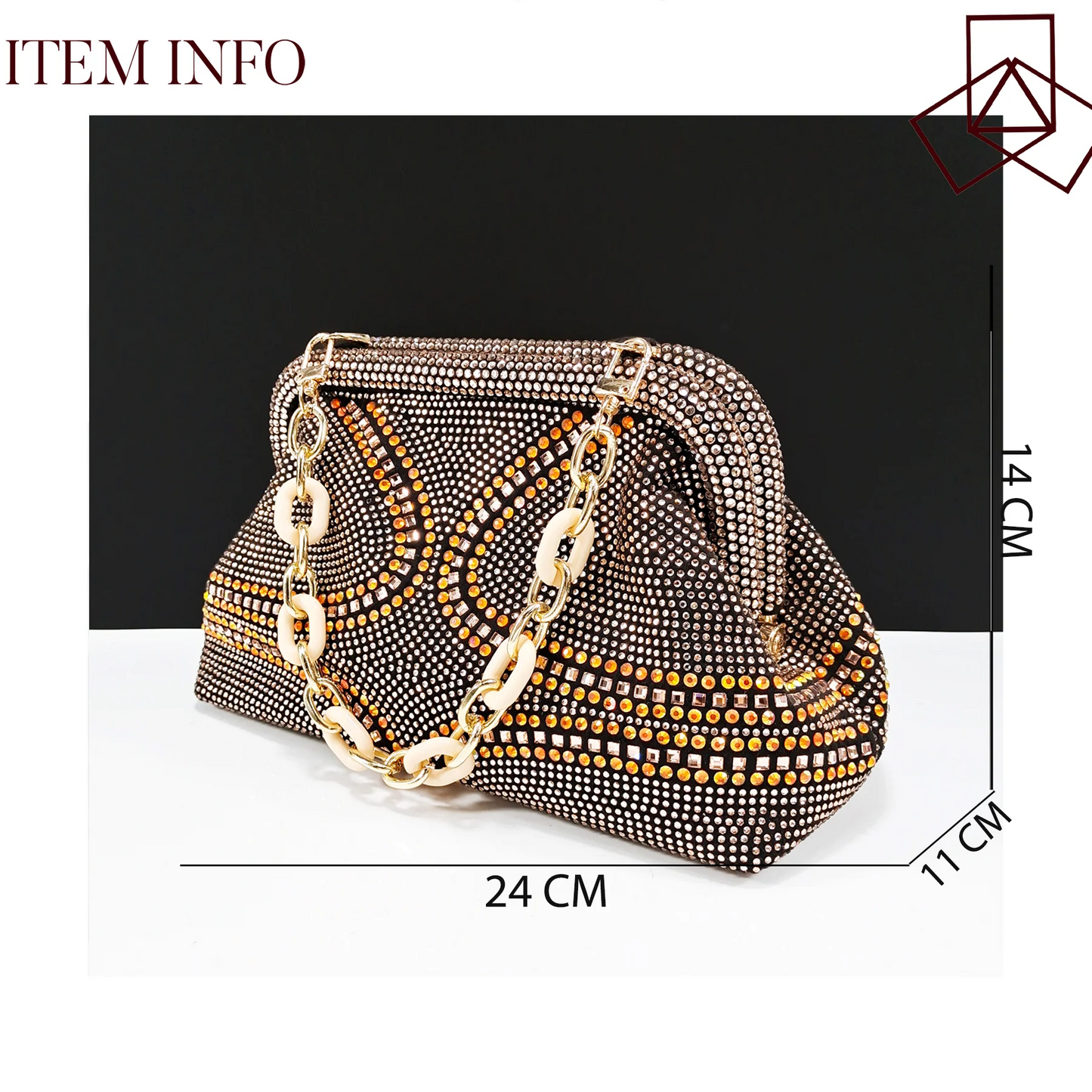 QSGFC New Italian Pumps and Bag To Party 2024 INS Style Pointed-Toe Rhinestone Elegant High Heels Champagne Wedge for Women
