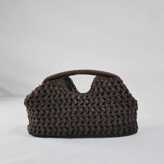 Elegant Ladies Chain Woven Handbag Straw Shoulder Bag Fashionable Raffia Crossbody Beach Bag Summer New Versatile Women's Bag