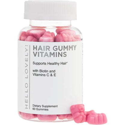 Hair Vitamin Gummies for Women with Biotin Vitamin C, E, Zinc Berry Flavor Supplement for Hair Growth and Nail Care