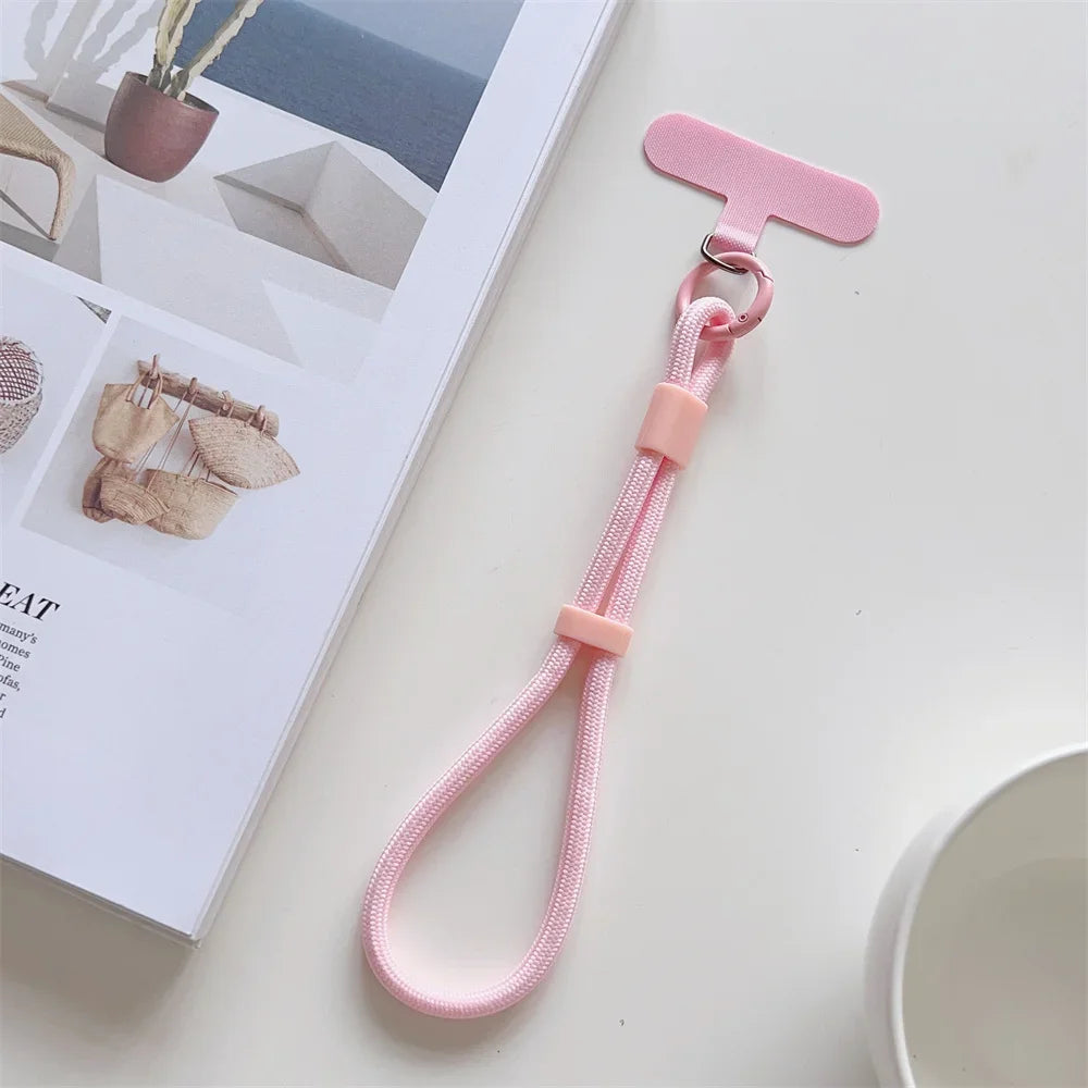 Universal Adjustable Mobile Phone Wrist Strap Lanyard Short with Self-locking Anti-drop Design Durable Polyester INS Phone Strap