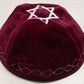 VELVET JEWISH YARMULKE KIPPAH WITH STAR EMBROIDERED