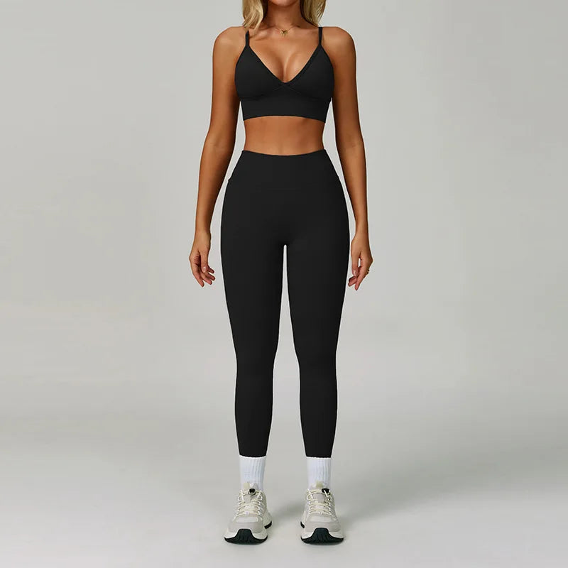 Yoga Set 2/3PCS Gym Clothes Women Tracksuit Workout Outfits Fitness Set Sportswear High Waist Leggings Sports Bra Athletic Wear