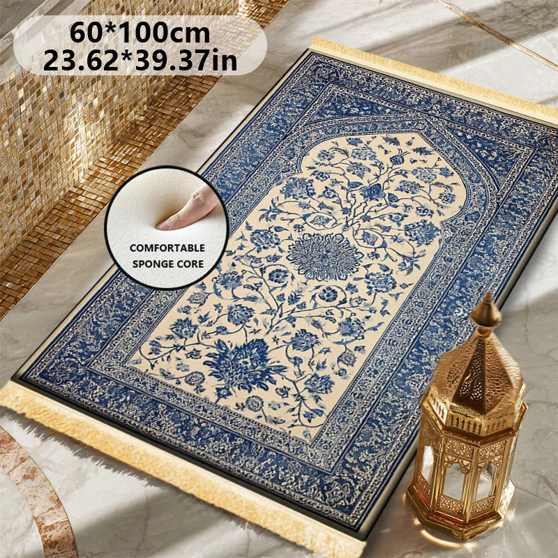 VIKAMA Islamic Fringed Prayer Mat, Soft And Machine-Washable Prayer Mat, Muslim Prayer Rug, Suitable For Home Use And Pilgrimage