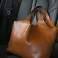 Brown Soft Leather Large Capacity Tote Bag Women's 2025 New Luxury Minimalist High-End Feeling Tablet Briefcase Handbag
