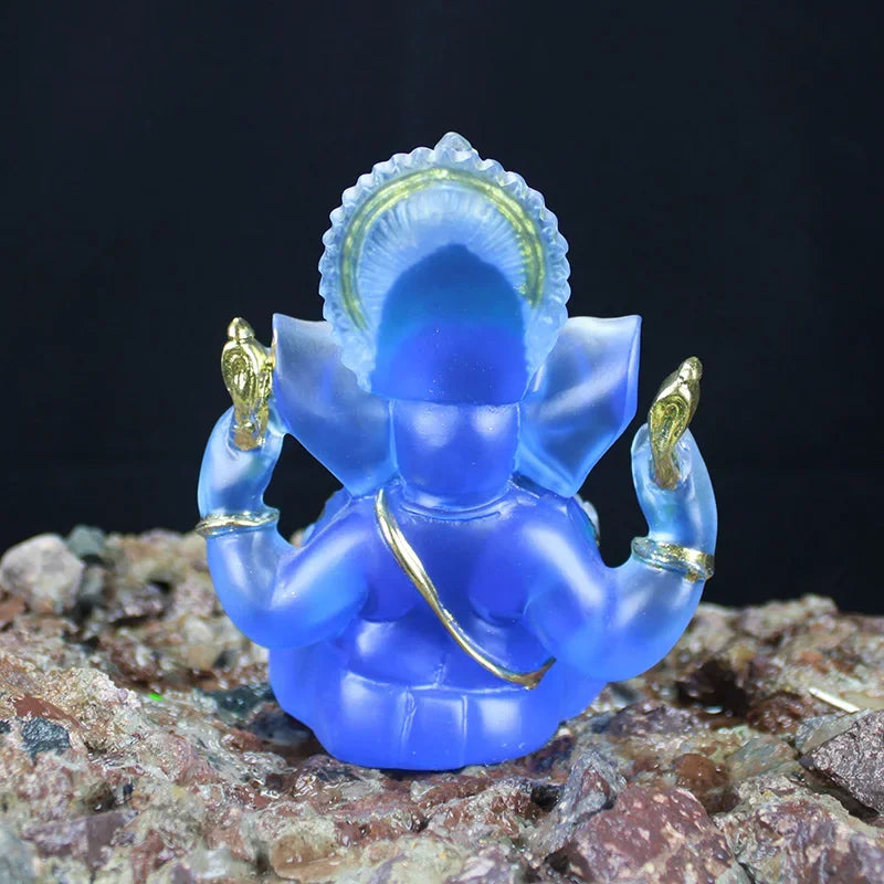 Handmade Resin Lord Ganesha Statue Elephant God Ganpati Figurine for Home Altar Hindu Decor Prosperity Gift