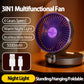5000mAh Rechargeable 3 IN 1 Multifunctional Fan 4 Speed 90° Folding Wall Mounted Portable Fan with Warm Night Light