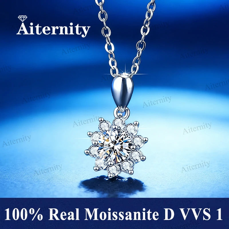 Promotion of Multiple 1.0 Carat Moissanite Windmill Pendants, Luxury Wedding 925 Sterling Silver Jewelry, Bride Diamond Necklace