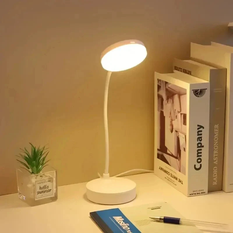 3-Level Dimmable Wireless LED Desk Lamp, Plug-in Powered Touch Control Table Lamp. Portable Night Light for Bedroom, Study Room,