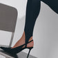 Seamless Black Leggings with Straps Yoga Summer Slightly Fashion Sexy High Waist Slim Tights Hip Lift