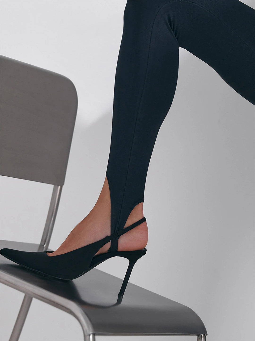 Seamless Black Leggings with Straps Yoga Summer Slightly Fashion Sexy High Waist Slim Tights Hip Lift