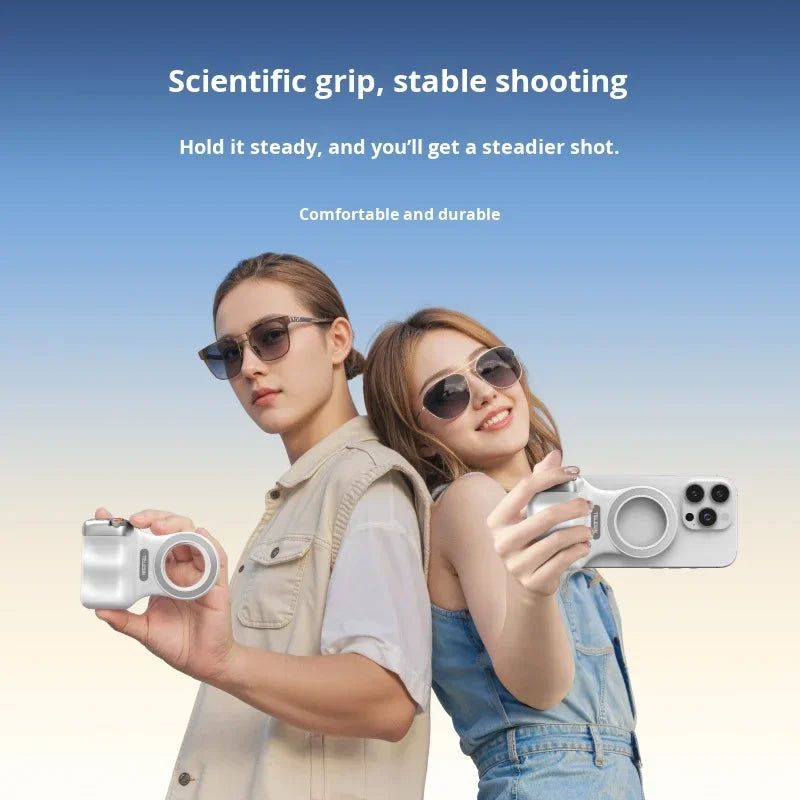 Magnetic Mobile Phone Photography Handle with Remote Control Zoom Feature Vlog Tool Camera Aid for Smartphones