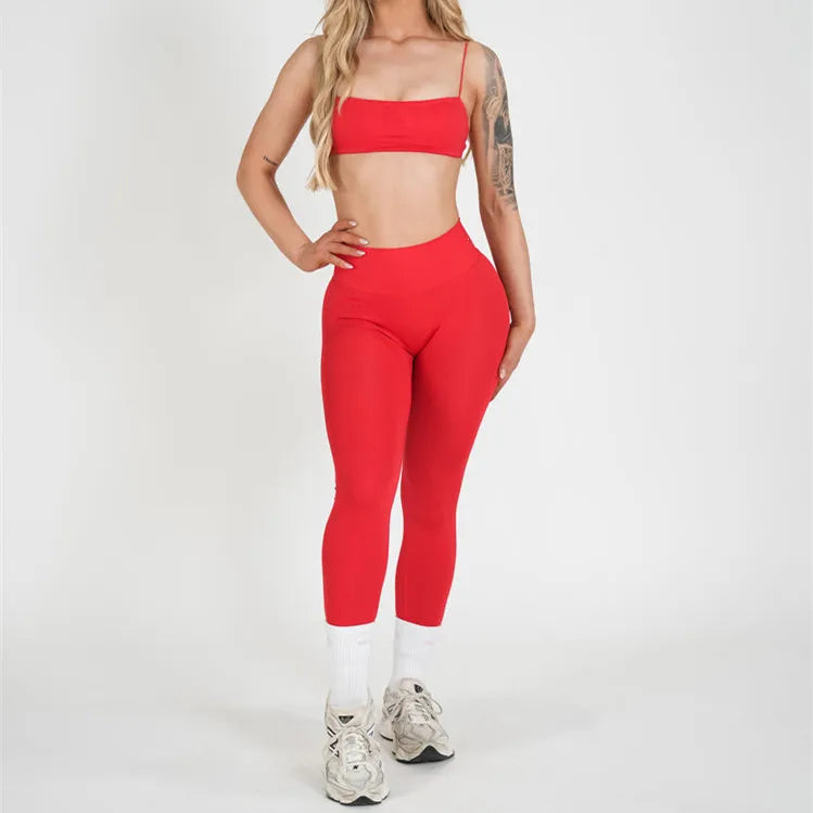 2/3PCS NoLogo Seamless DVision Yoga Set Women Workout Scrunch Leggings Strappy Sports Bra Fitness Gym Shorts Workout Suits XP65