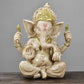 Hindu Ganesha Buddha Elephant Statue Golden Sandstone Ganesha Figurine Tabletop Decoration Ornament Elephant Figurine Home Decor