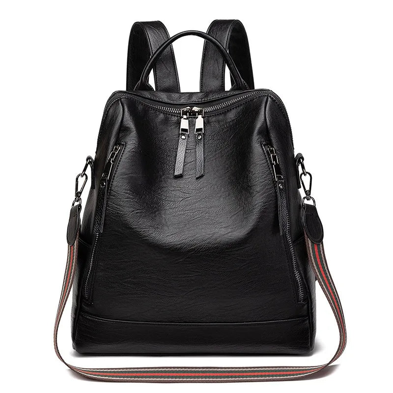 Women's Lightweight Leather Backpack Spring 2026 Commuter Bag Urban Minimalist Style Synthetic Leather Floral Embossed