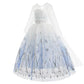 Disney Elsa Princess Dress For Girl White Printed Long-Sleeved Lace Dress Festive Party Gift Set Frozen Dress Fire Spirit Olaf