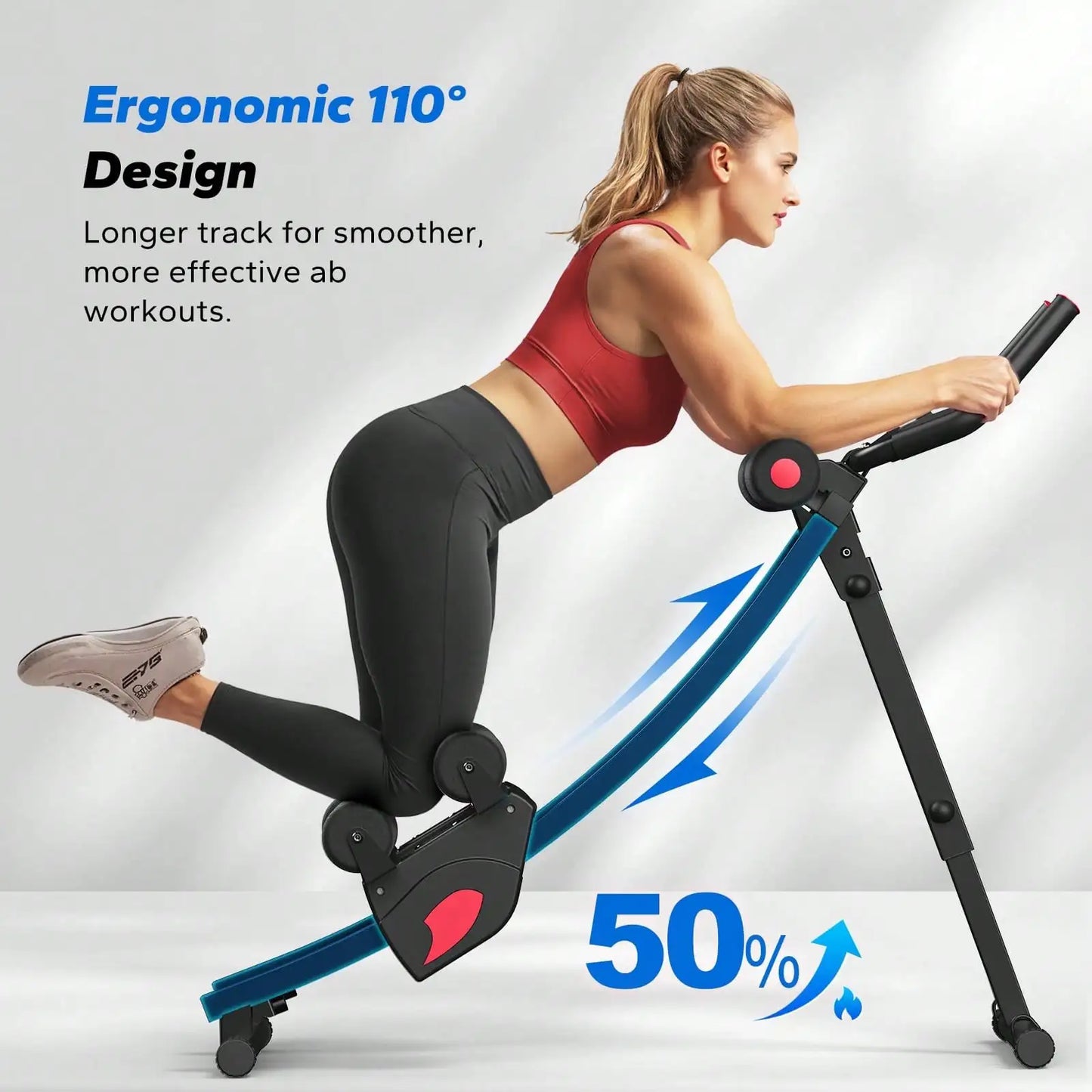 MERACH Ab Machine, Adjustable Ab Trainer Machine, AB Workout Equipment For Home Gym, Independent Dual Tracks For Mountain Climber, Foldable For Home Exercise, Load Capacity 440 LBS