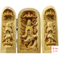 Solid Wood Carving Three Open Buddha Statue, Collapsible Sculpture, Living Room and Bedroom Decoration, Modern Art