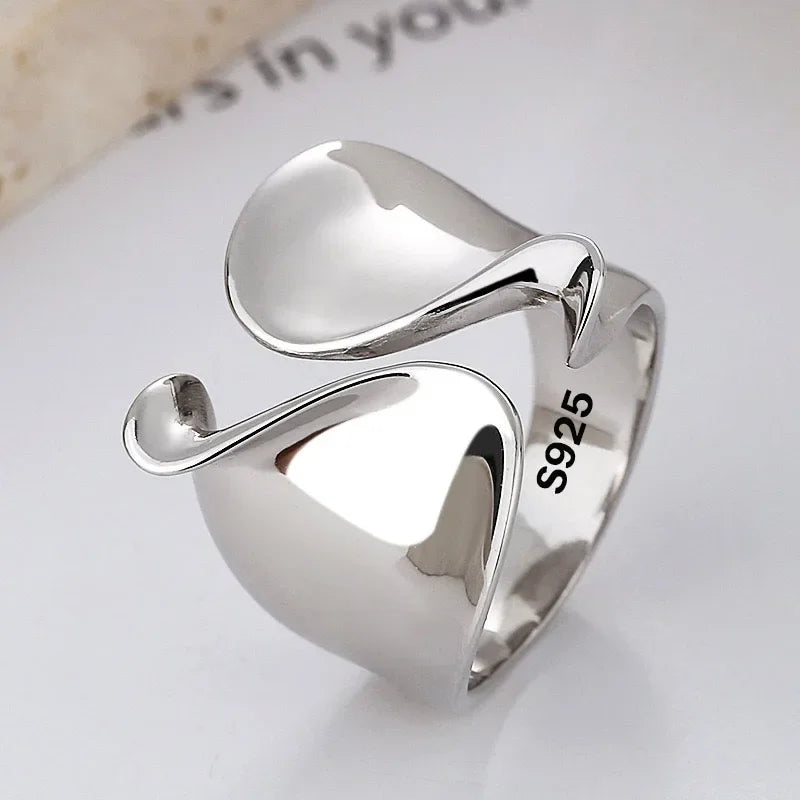 Charm 925 Sterling Silver Rings For Women elegant Simple adjustable Fashion Wedding Engagement Party Gifts Jewelry