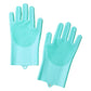 Silicone Dishwashing Gloves for Kitchen Dishwashing Laundry Scrubbing Gloves Household Soft Bristles Cleaning Pet Bathing Gloves