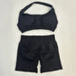 Yoga Shorts Set Seamless Yoga Set Workout Scrunch Shorts Sets Halter Sports Bra Scrunch Shorts Fitness Clothes Gym Suit
