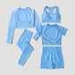2/3/5PCS Seamless Women Yoga Set Workout Sportswear Gym Clothing Fitness Long Sleeve Crop Top High Waist Leggings Sports Suits