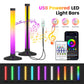 2 4 Light RGB Kit Smart LED Floor Lamp App Remote Control RGBIC Music Sync Timer for Gaming PC Computer Room Corner Lighting