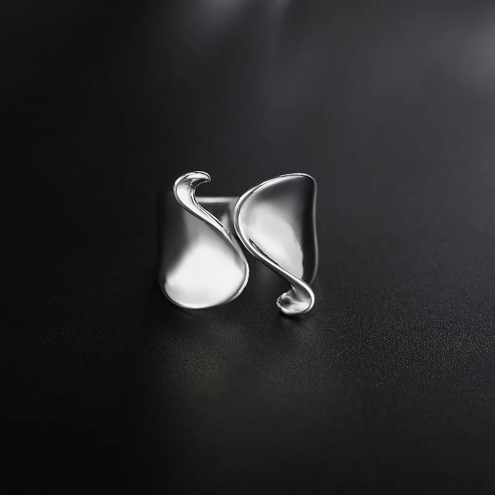 Charm 925 Sterling Silver Rings For Women elegant Simple adjustable Fashion Wedding Engagement Party Gifts Jewelry