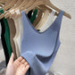 2026 Fashion Women Camisole Ice Silk Knit Tank Top Slim Fit Sleeveless Base Top Solid Color V-Neck Crop Top Casual Base Shirts