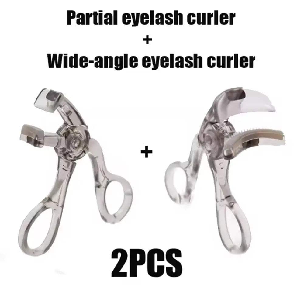 Dual-Type Eyelash Curler with Comb, Wide & Partial Clip Lash Curler Tool, Natural Curl Long-Lasting Eye Makeup Beauty Tool