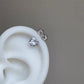 1pcs Quality Shiny Cross Zircon 316L Stainless Steel Ear Bone Nail Y2K Style Silver Color Earring for Women Cochlear Accessories