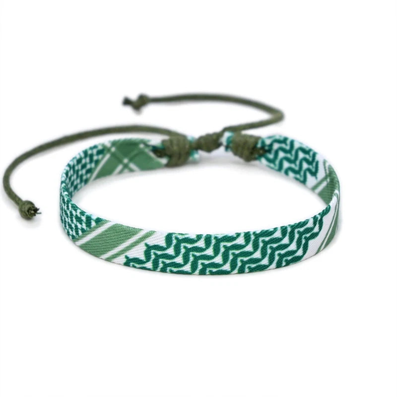 Geometric Polka Dot Palestine Bracelet for Men Women Hand Multicolor Weave Arabic Style Gaza Flag Jewelry Accessories