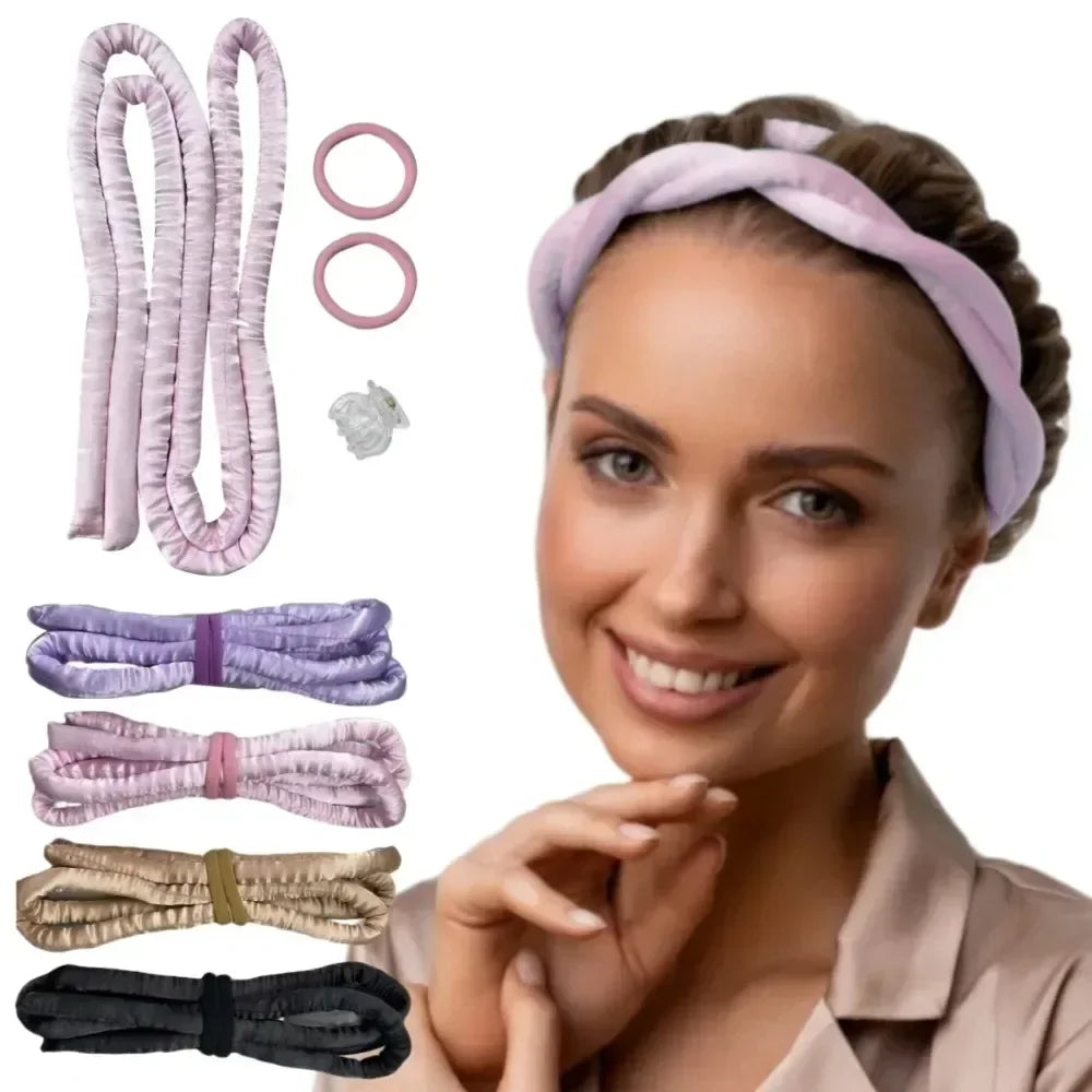 Heatless Curling Rod Headband Soft Hair Curlers No Heat Rollers Lazy Silk Curls Sleeping Headband Ties Hair Styling Tools