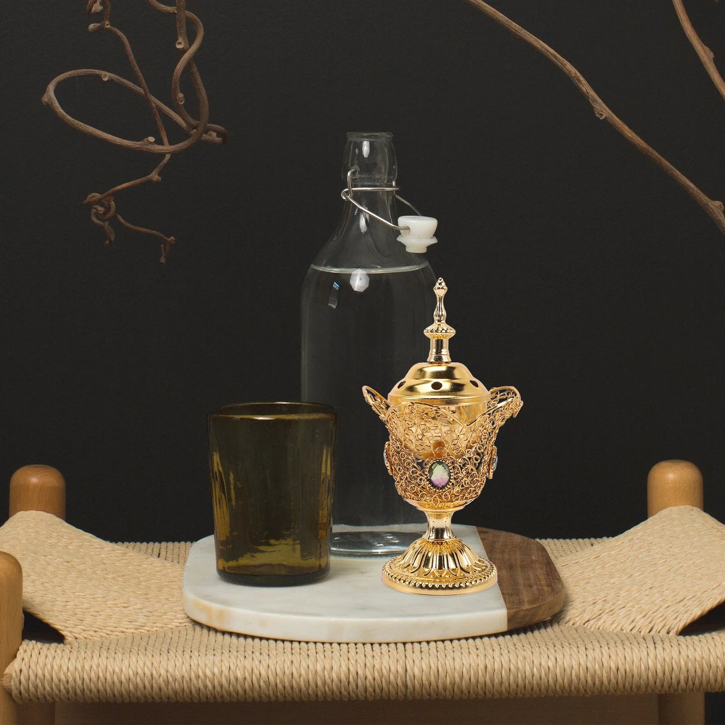 Incense Burner Electric Home Decor Censer Metal Aromatherapy Stove Middle Eastern Style Living Room Table Desk Furnishing decor