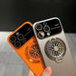 Rotating Gyro Bracket Magnetic Phone Case for Magsafe IPhone 17 16 15 Plus 13 14 Pro Max Air Original Color Lens Protector Cover