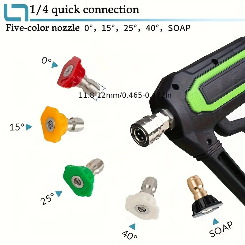 Heavy Duty 5000PSI Pressure Washer Gun, 1/4" Quick Connect, G3/8 Thread Stainless Steel Spray Gun for Car Cleaning