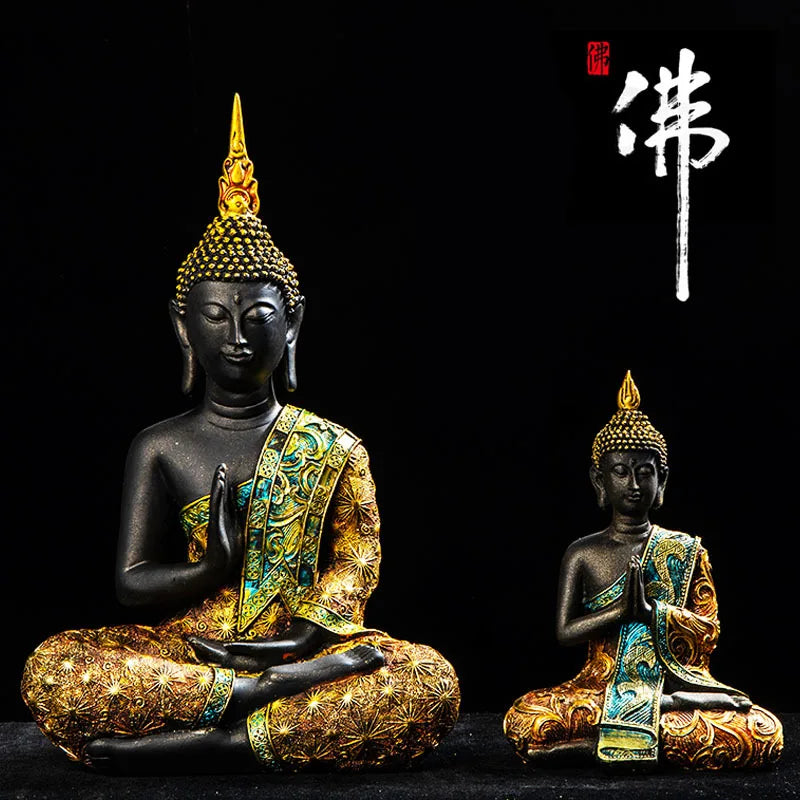 Hand Made Thailand Buddha Statue, Large Buddha Sculpture Green Resin, Buddhism, Hindu, Fengshui Figurine, Meditation, Home Deco