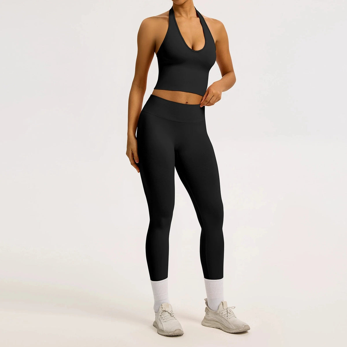 2/3PCS Yoga Set Women Gym Long Sleeve Sports Suits Fitness Bra Crop Top Workout Clothes Female Solid Seamless Legging Sportswear