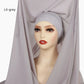 Chiffon Instant Hijab With Bulit-in Magnets Muslim Woman Hijab Solid Color Easy To Wear Shawl Wrap With Undercap Famme Headscarf