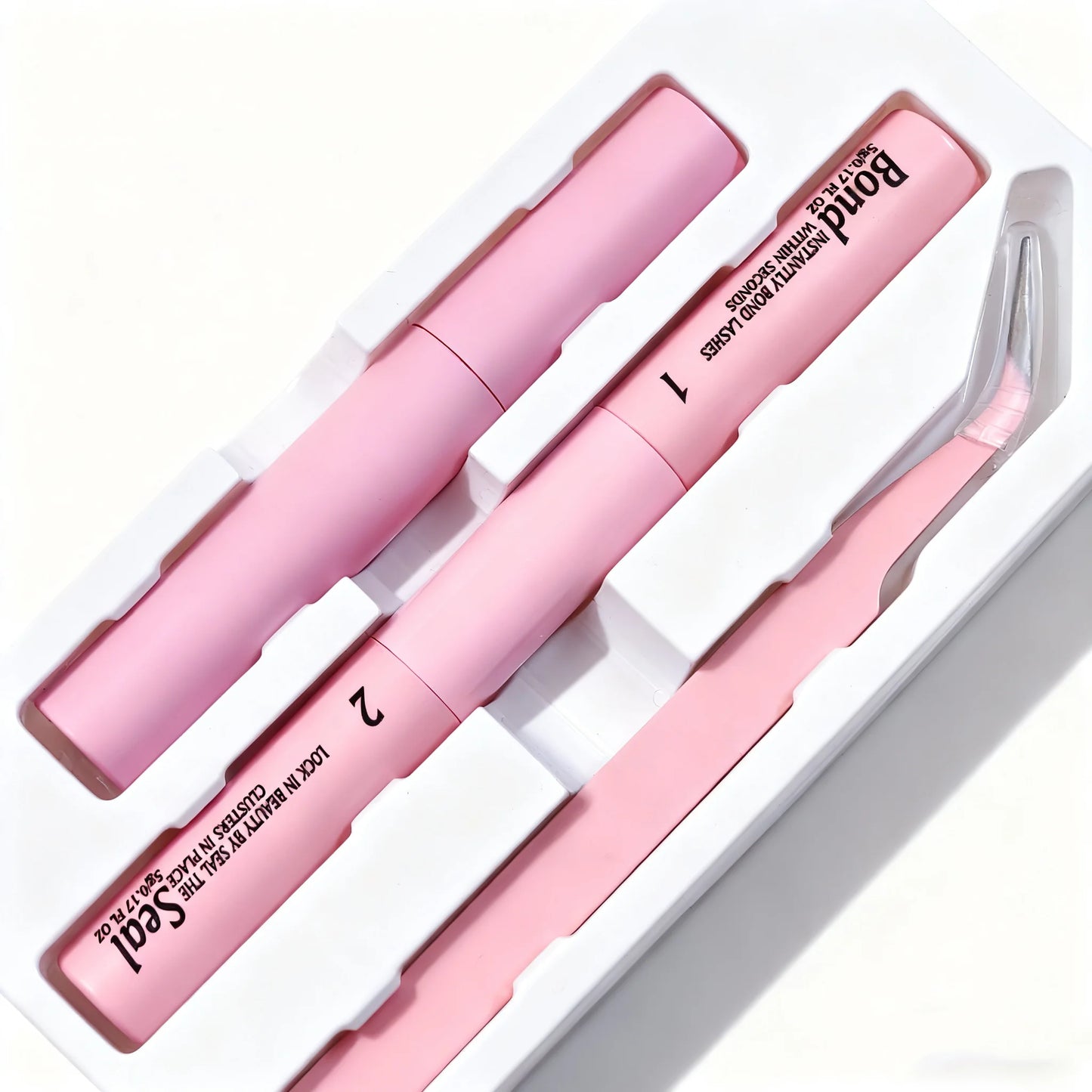 HBZGTLAD 12rows DIY Lash Extension Kit D Curl Spikes60D80D100DMIXC Dwith black Waterproof Lash Bond and Seal Waterproof Tweezers