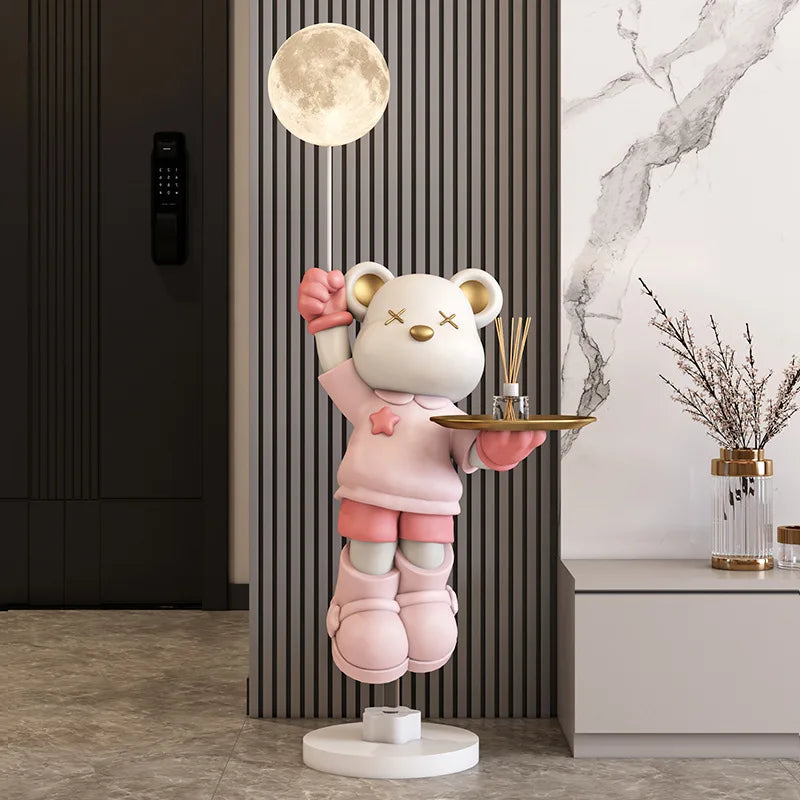 2024 New Violent Bear RGB Floor Light Living Room Bedroom Sofa TV Cabinet Decoration with Bluetooth Sound System Floor Light