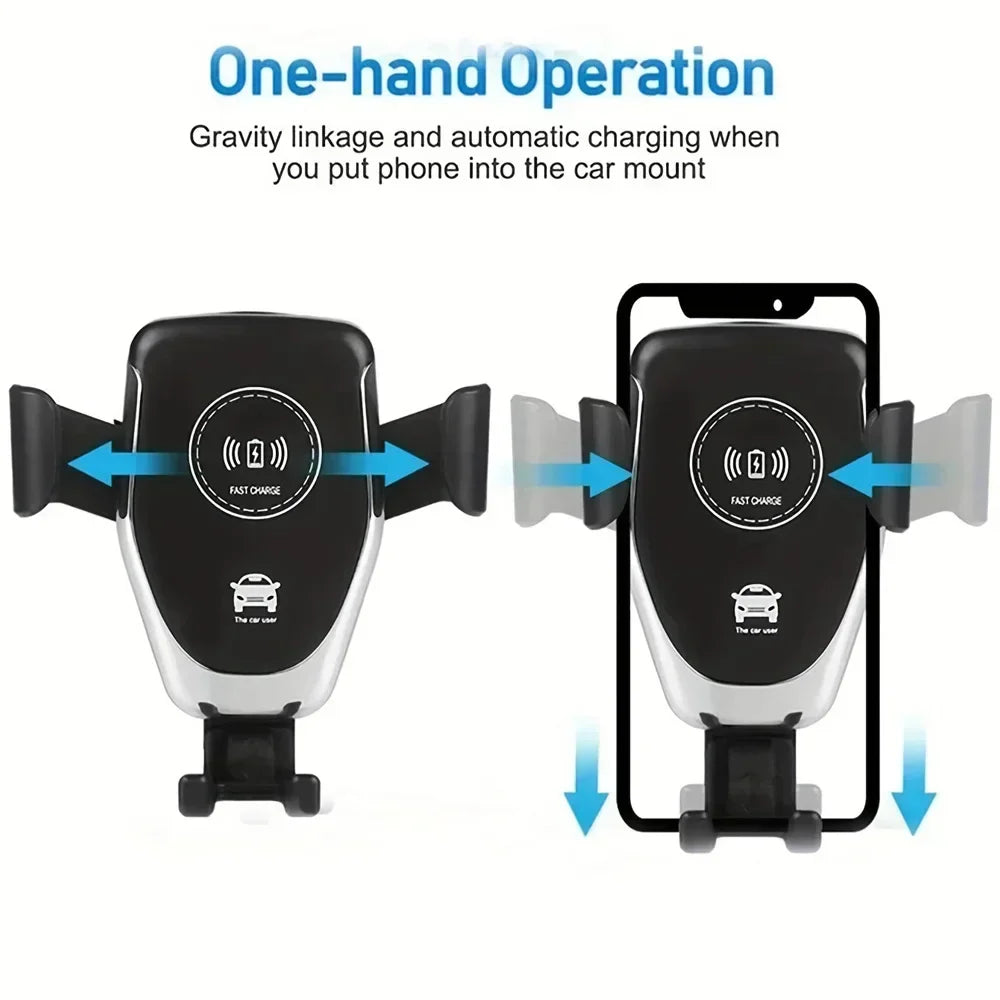 Fast Wireless Chargers Car For iPhone 17 16 15 14 13 12 Pro XS Max XR Samsung Xiaomi Wireless Charging Phone Car Holder Charger