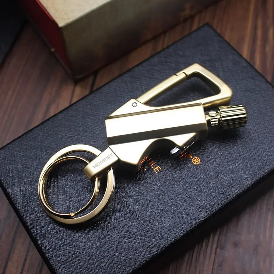New Multifunctional Match Coal Oil Lighter Outdoor Waterproof Portable Wine Open Keychain Men Smoking Accessories Gifts