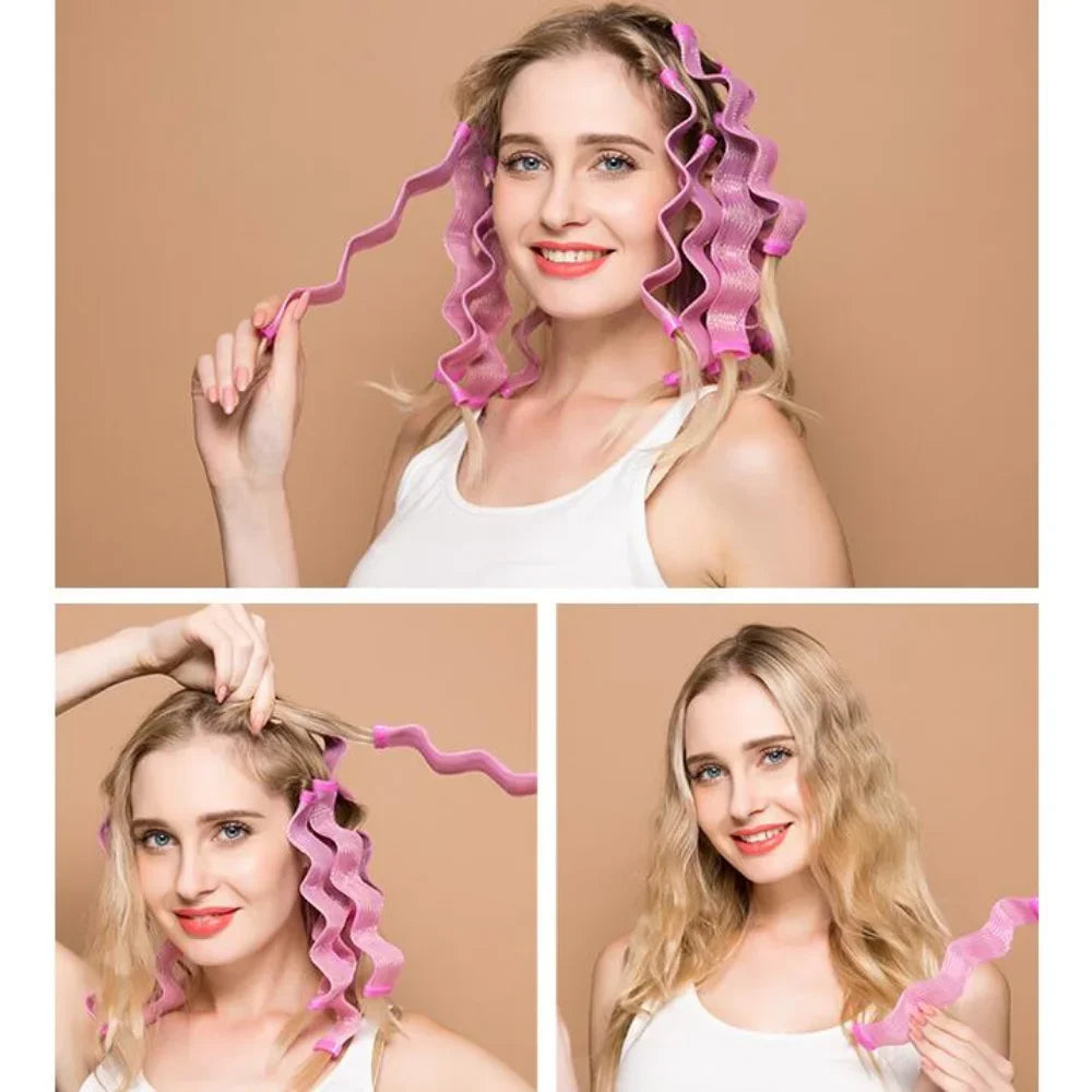 12pcs Heatless Hair Curler No Heat Hair Rollers Soft Curls Curling Rod Roller Sticks Perm Rods Wave Formers Hair Styling Tools