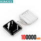 ROMOSS 500000mAh Power Bank Built in 4 Cables Portable Super Fast Charging Digital Display External Battery For iPhone Samsung