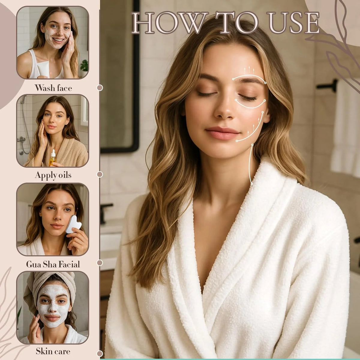 4 Pcs Stainless Steel Gua Sha Scraper Massager For Face Neck Body Guasha Massage Tool Face Massager