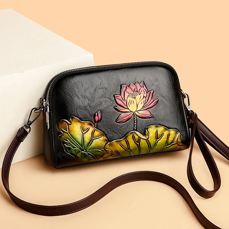 Large Capacity Three-Layer Women's Crossbody Shoulder Bag Fashionable Retro Handbag Mom Bag 2025 New Style PU Leather Bag
