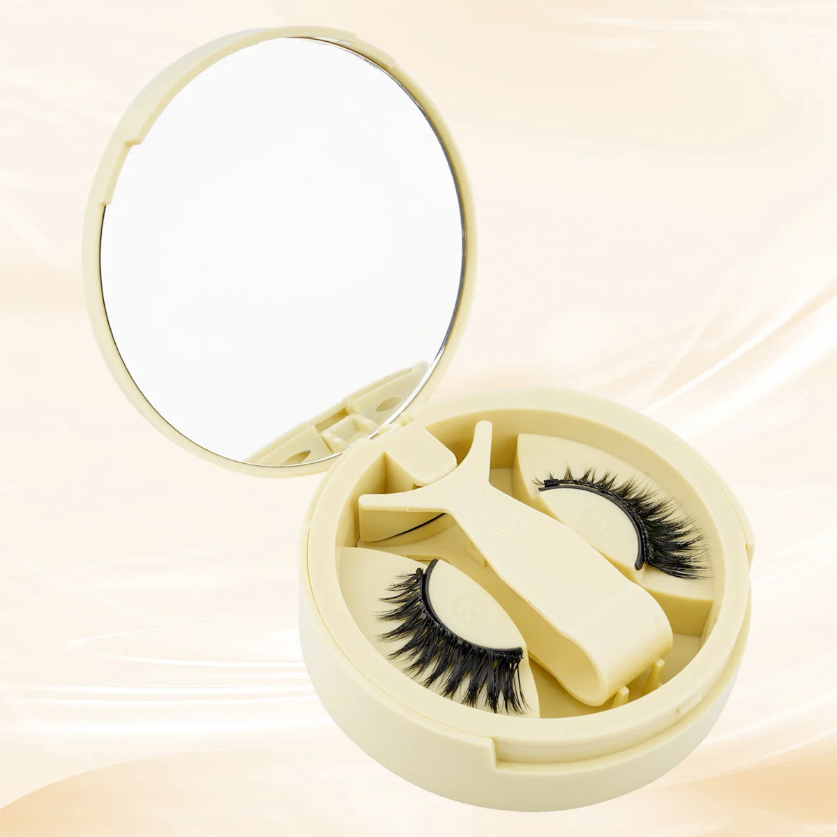 1 Pairs Magnetic Fake Eyelashes Kit Handmade Fluffy Faux Mink Lashes Curler 3D False Eyelashes Extension Makeup with Tweezers