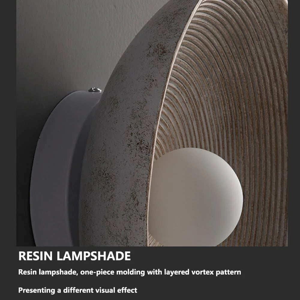 Nordic Creative Retro Round Wall Lamp Wabi-sabi Resin Sconces for Living Room Bedroom Bedside Hotel Corridor Decor Lighting